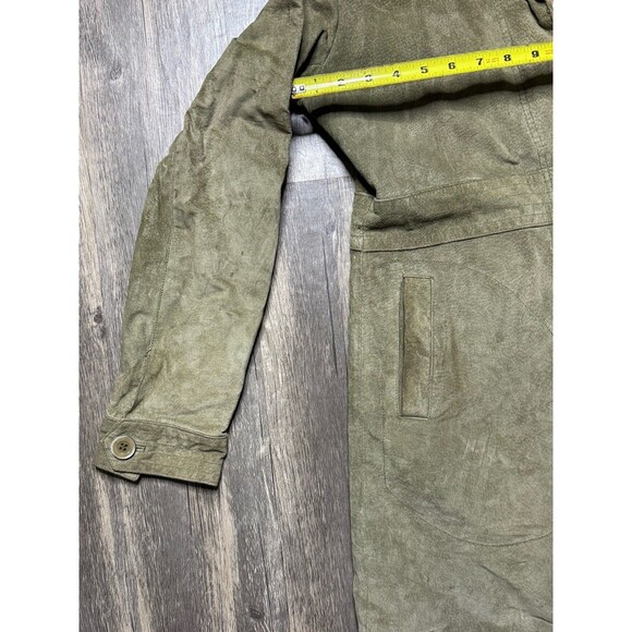 Vintage Me Jane Brown Leather Jacket Coat Short Trench Style PLEASE READ -sz M - Picture 10 of 11